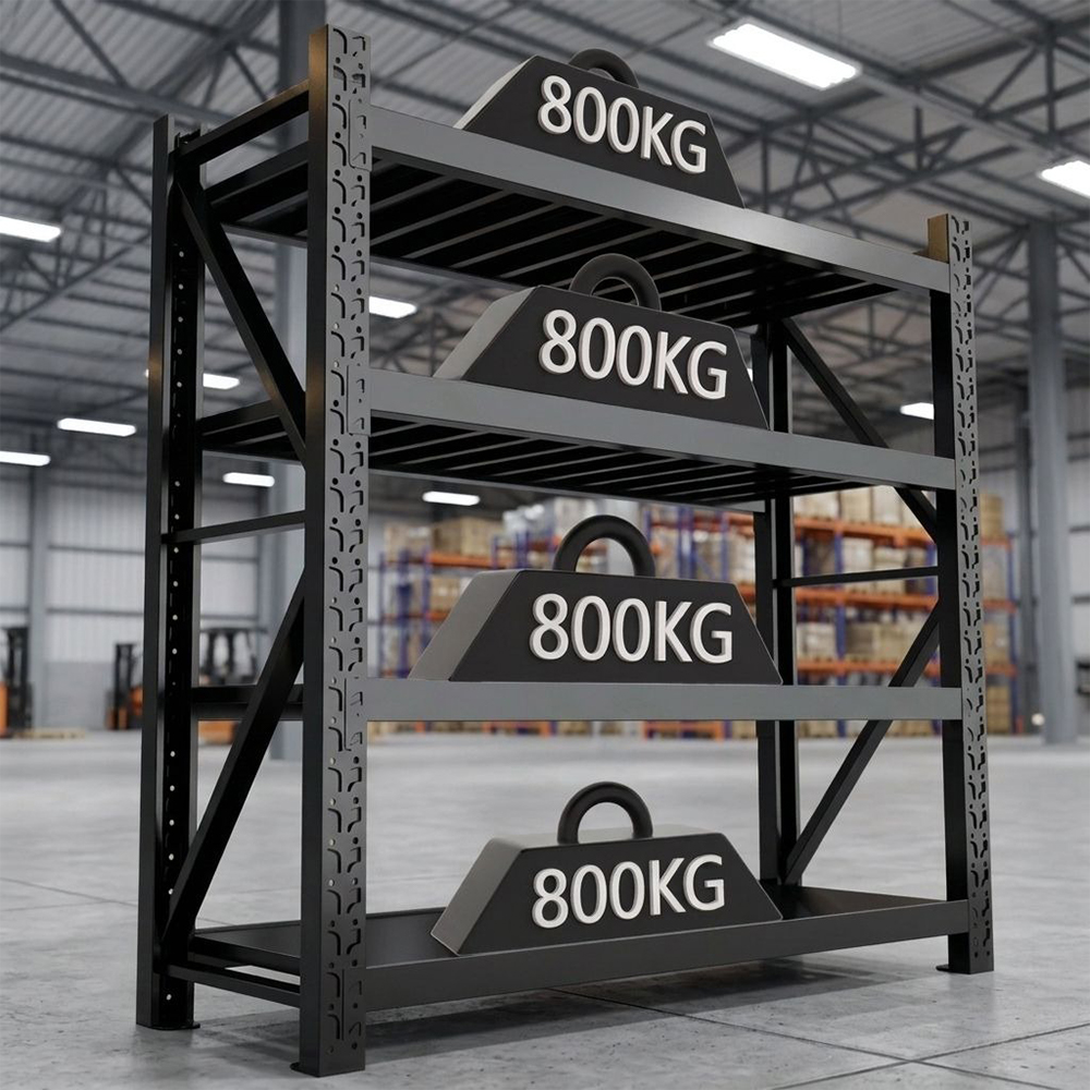 Étagère de rangement sans boulons en acier robuste de 800 kg/couche