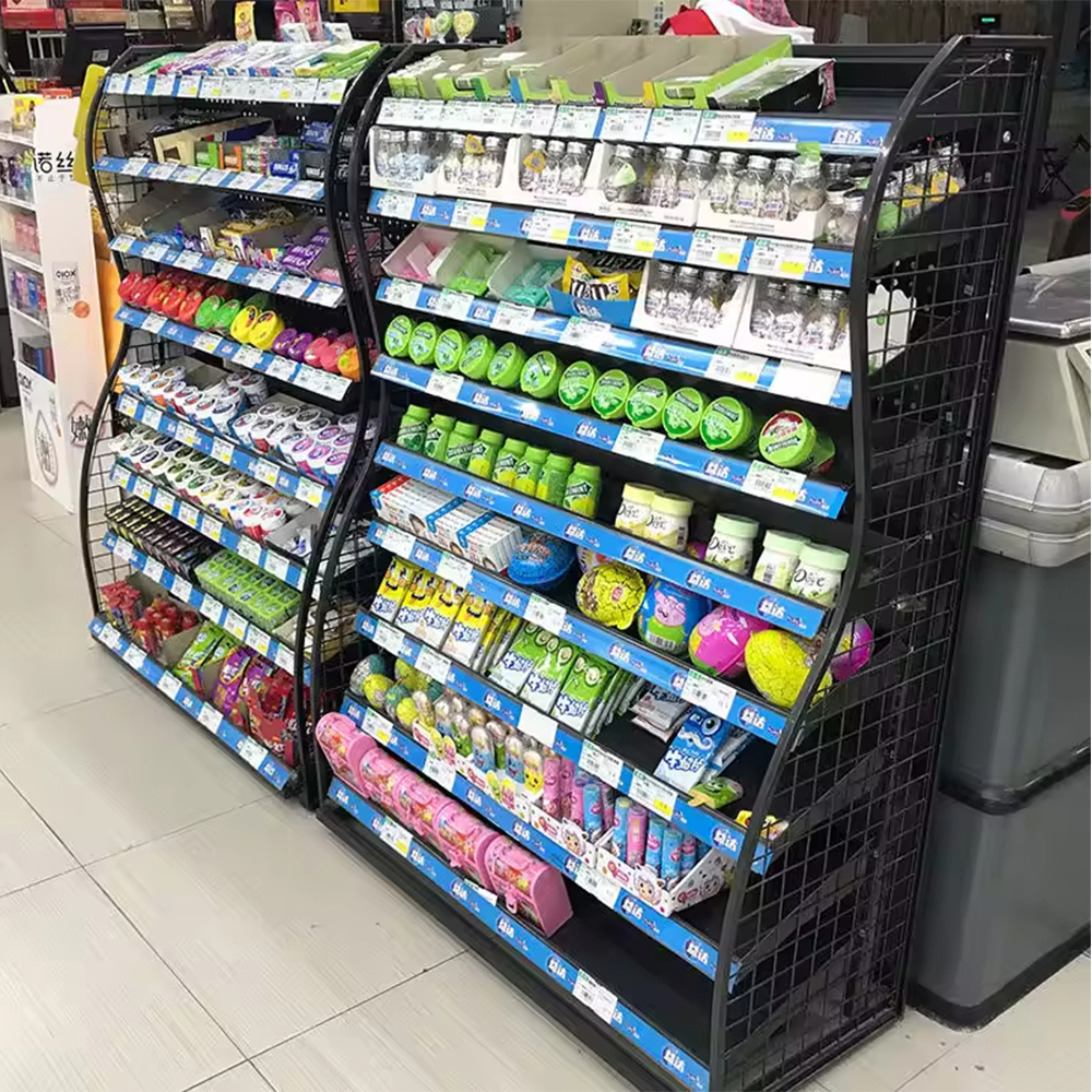 Présentoirs de produits à plusieurs niveaux pour supermarchés