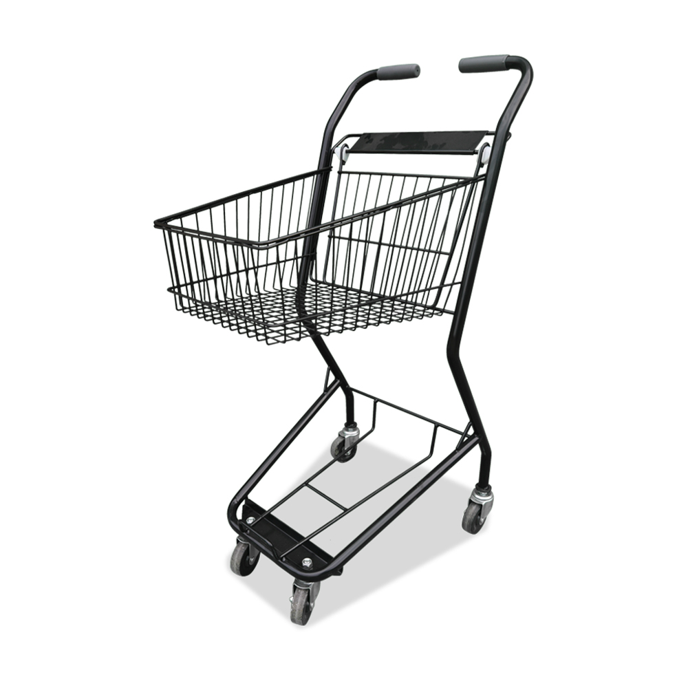 Chariot de supermarché à poussée manuelle, 4 roues