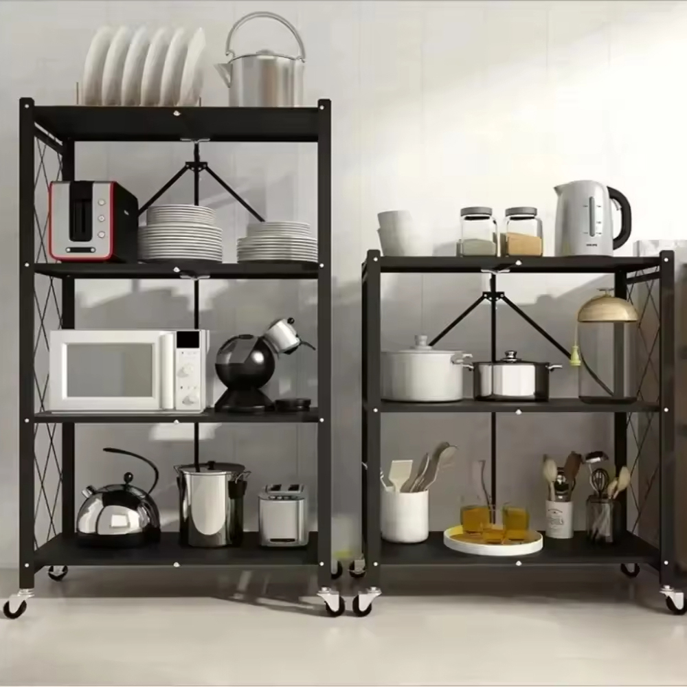 Étagères de rangement pliables à plusieurs niveaux de grande capacité pour la maison
