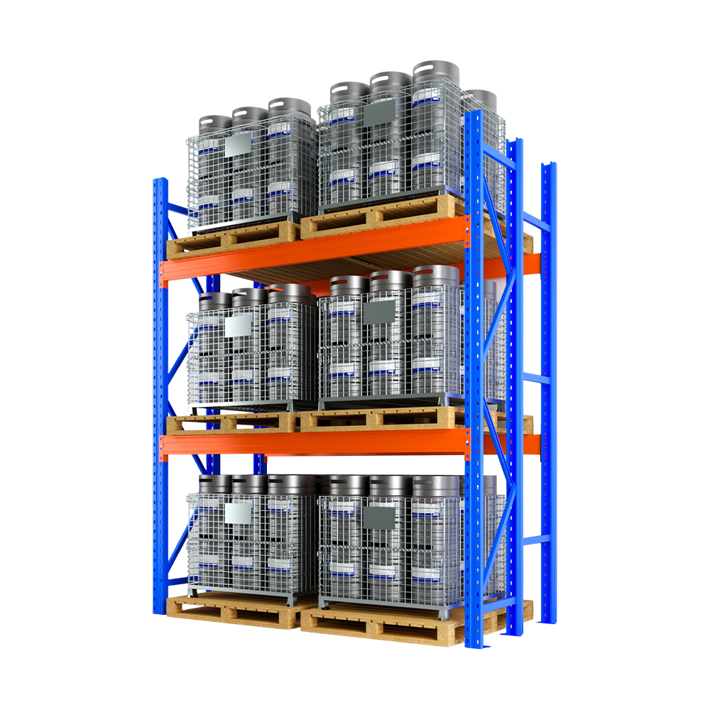 Système de rayonnage à palettes robuste pour l'empilage en entrepôt