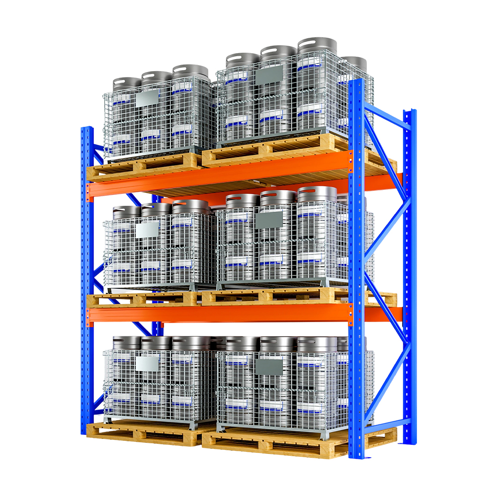 Système de rayonnage à palettes robuste pour l'empilage en entrepôt