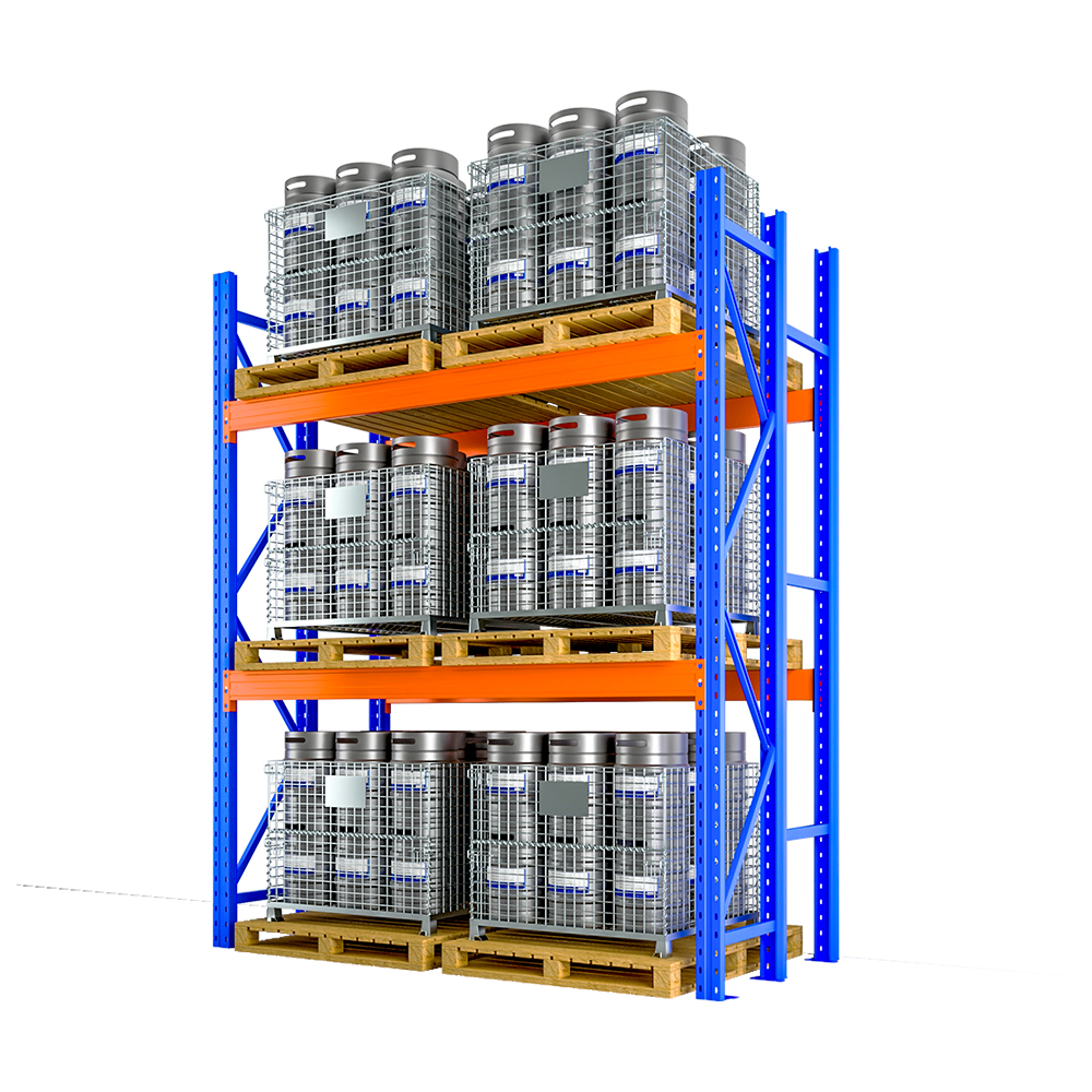 Système de rayonnage à palettes robuste pour l'empilage en entrepôt