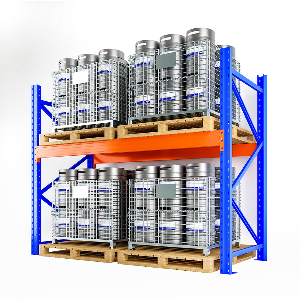 Système de rayonnage à palettes robuste pour l'empilage en entrepôt