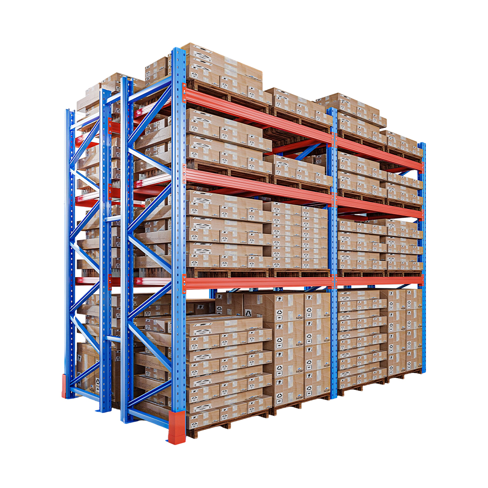 Support d'empilage de systèmes d'étagères de stockage de palettes robustes