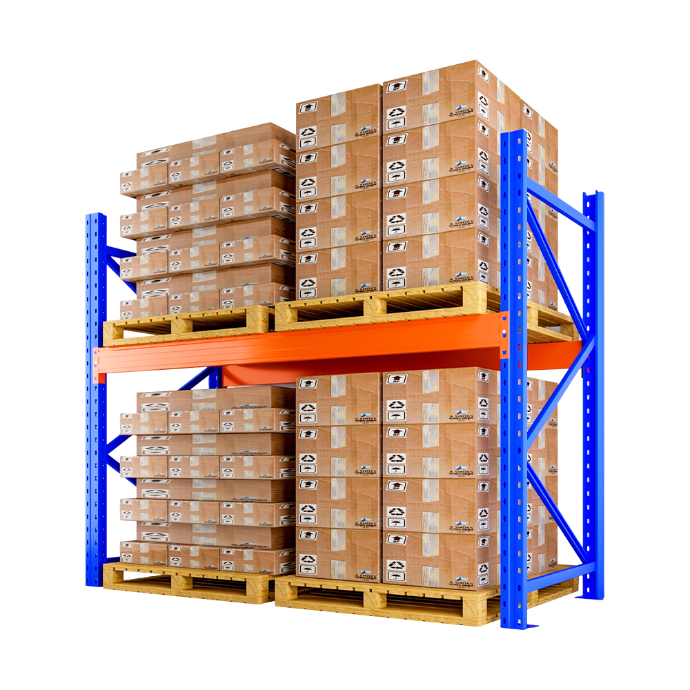 Support d'empilage de systèmes d'étagères de stockage de palettes robustes