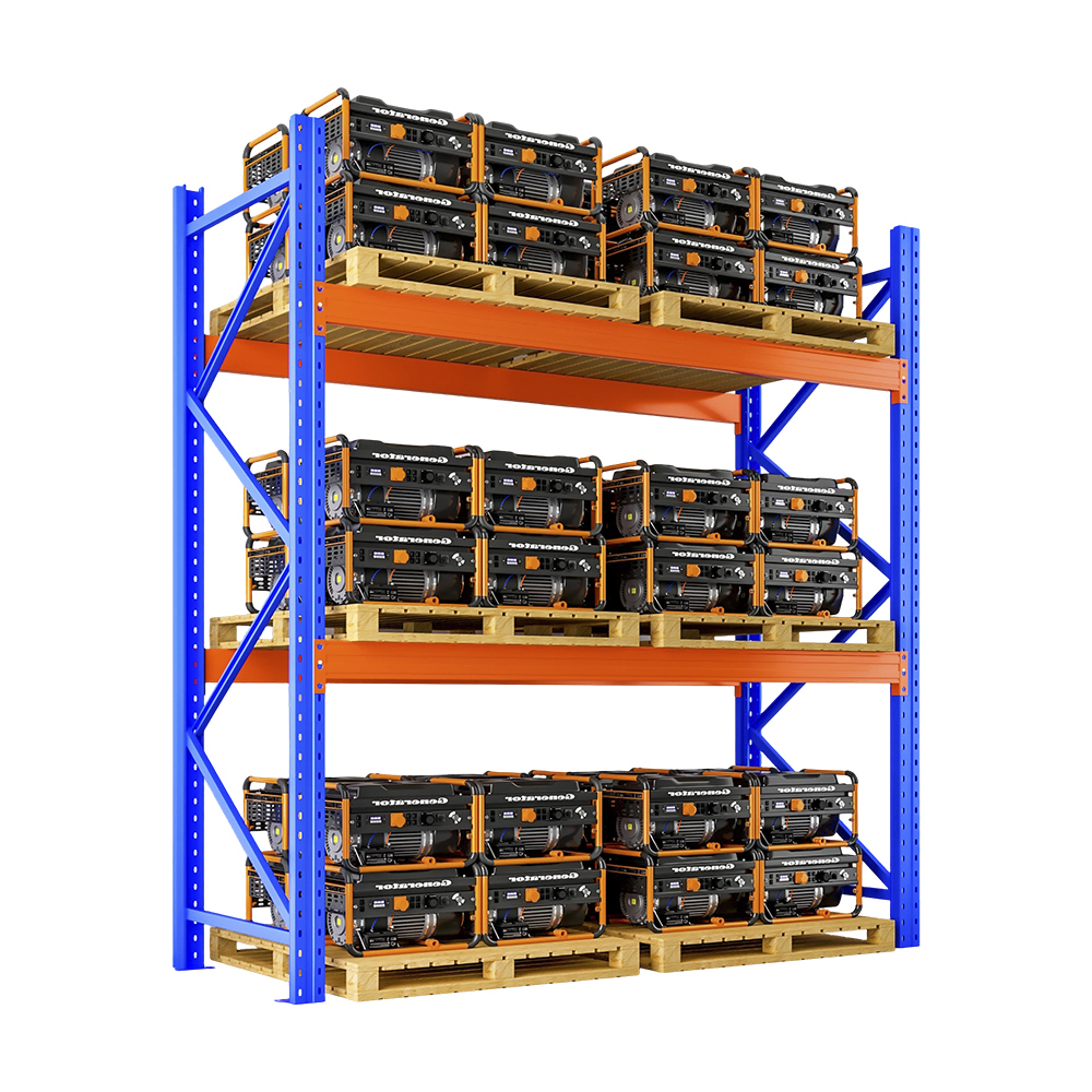 Système de rayonnage à palettes robuste pour l'empilage en entrepôt